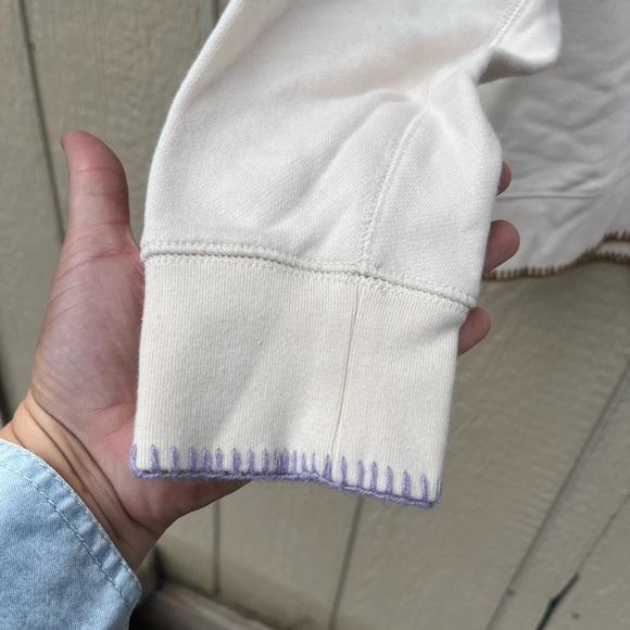 Madewell Stitched Shrunken Sweatshirt Ivory Size Small - Picture 4 of 9